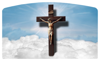 DACRO-107-BL Crucifix Clouds Blue